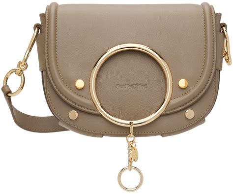 See by Chloé: Taupe Mara Medium Crossbody Bag 